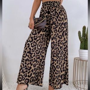 SHEIN Leopard Print Wide Leg Pants